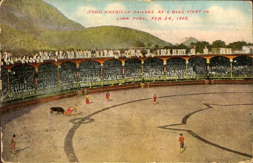 Postal antigua de la Plaza Firme de Toros de Acho