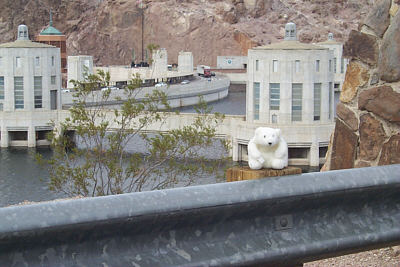 On the Arizona side with intake towers in the background