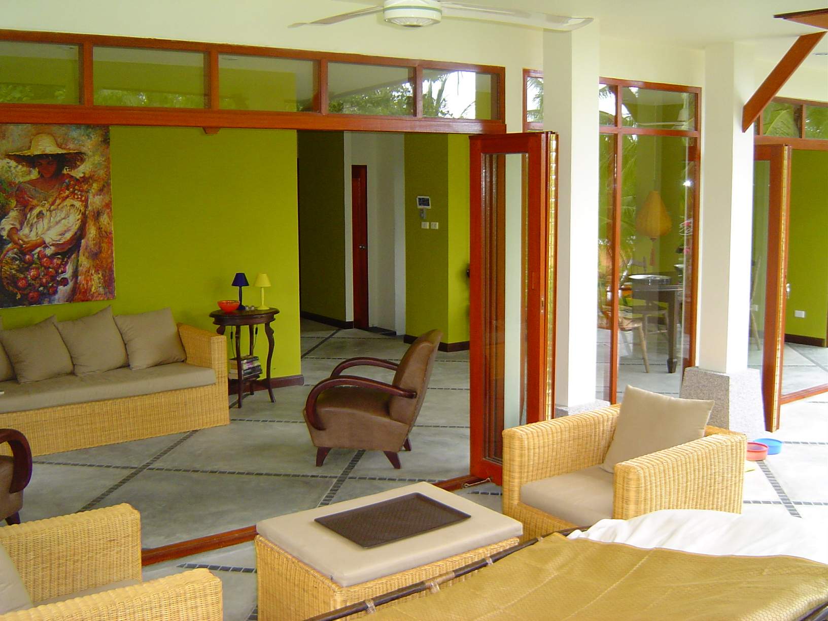 Livingroom with comfortable chairs and couch.