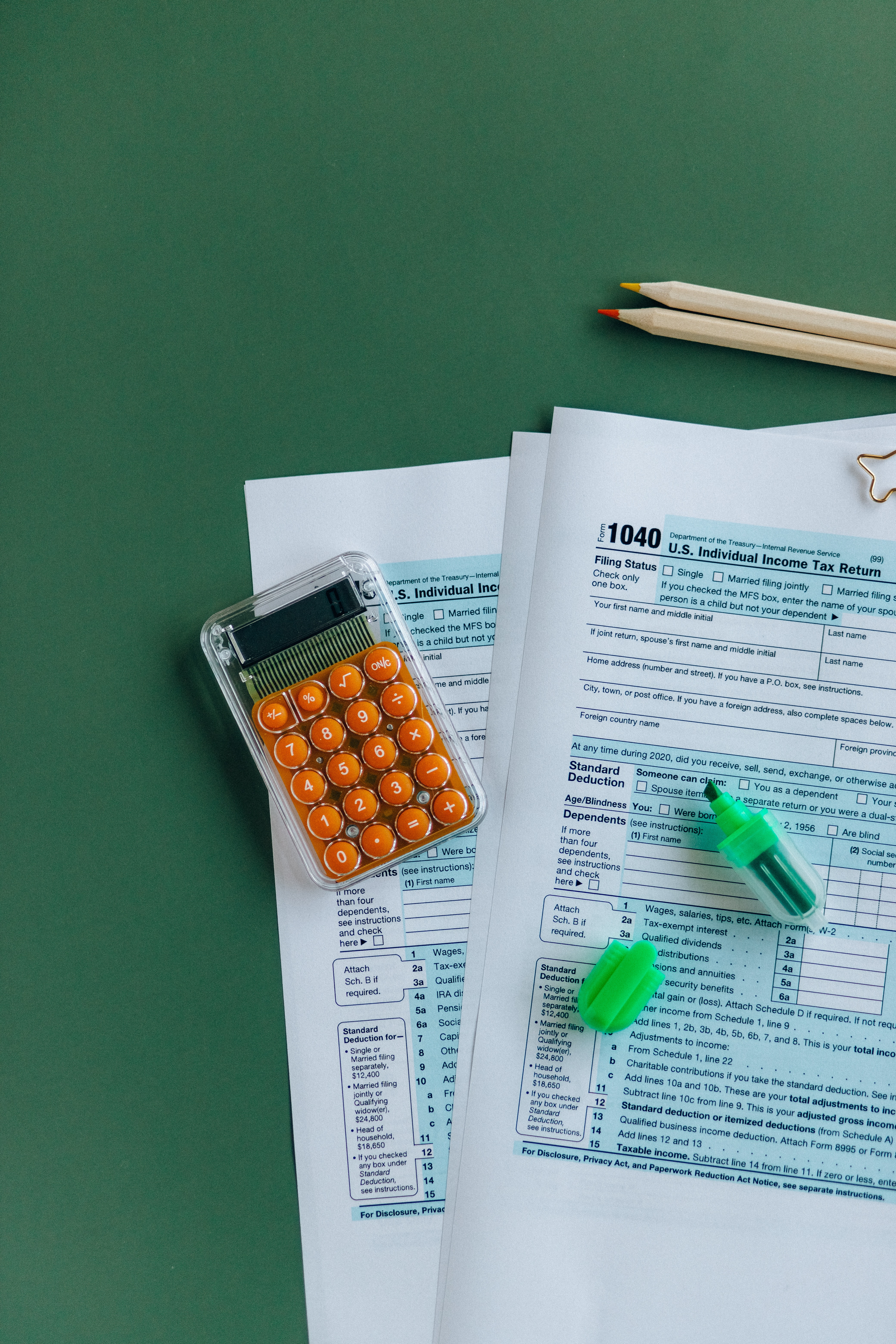 Calculator and pencils