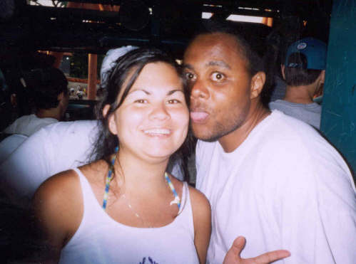 This is me and Donte in line for the best ride in the park..the Superman!
