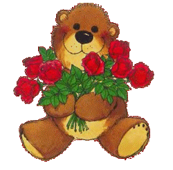 teddy with roses