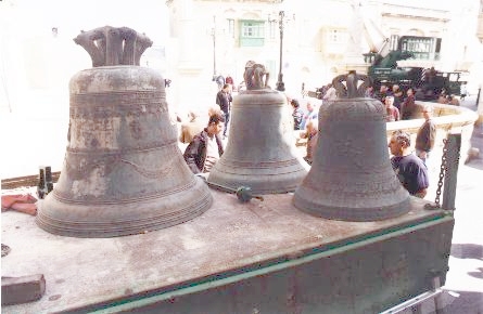 The Bells before being lifted into the steeple