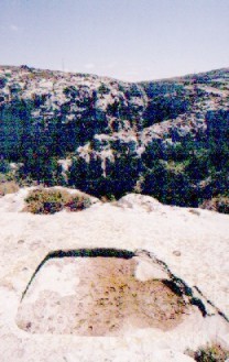 Rock cut-pan at Tas-Salvatur (Jaccarini and Cauchi 1999 Site III)