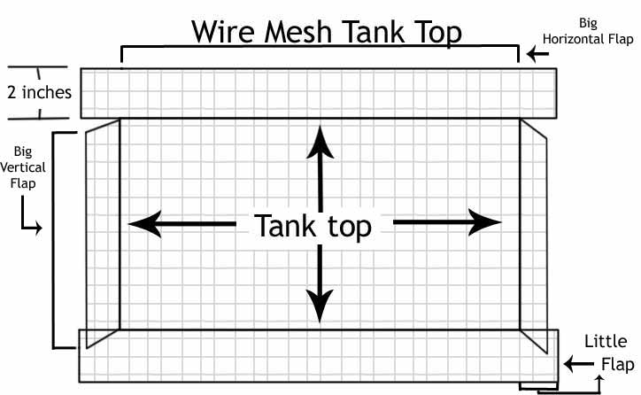 The Wire Mesh Tank Top: Now, bring the big horizontal flaps up and bend the little flaps onto the big vertical flaps. Weave it together with your wire.