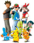 A team of trainers (and pok�mon) exploring Hoenn.
