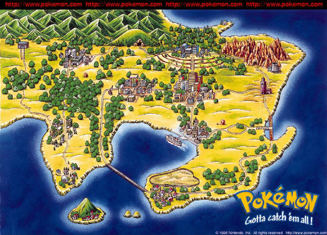 Map of Kanto