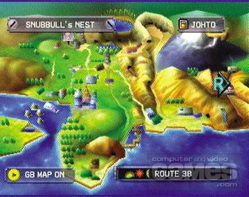 3D map of johto, where White City is located. This map can only be seen at Professor Oak's lab in White City.