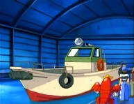 Mr. Briney shows his boat to a Team Aqua Grunt, who later stole it