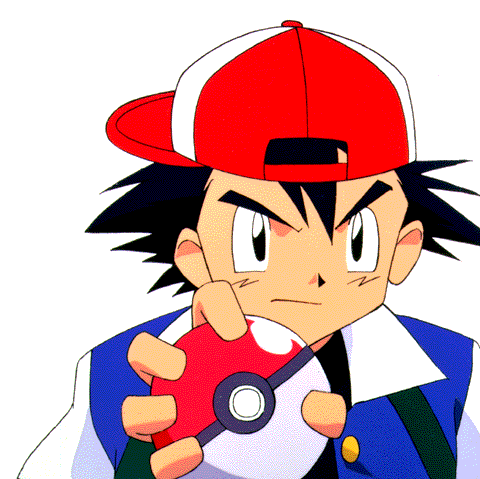 Ash shows a pokball