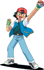 Ash holds up a pokball
