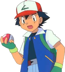 Ash holds a pokball