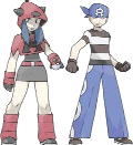 A Team Magma Grunt and a Team Aqua Grunt.
