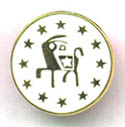 White donkey lapel pin