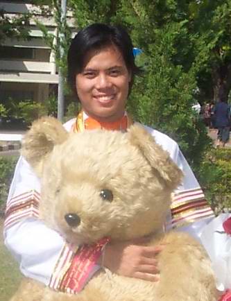 my face and a lovingly doll
