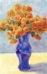 Chrysanthemums in a Blue Vase