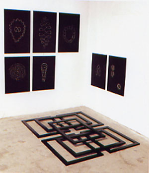 Instalaci&oacute;n de Rafael Quintero HOMENAJE A UNA MENTIRA 1997