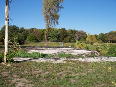 Spot where the barn stood before it burned down