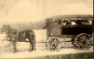 horse-drawn school bus driven by Al Sargent on Crisman Rd. just south of U.S. 20, circa 1917