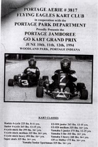 go-karts on cover of a flyer for the 1994 Go-Kart Grand Prix Jamboree