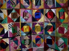 quilt made of old silk ties