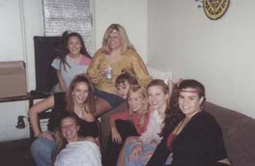 Top Level (Jai and Nicole), Mid Level (Sara, Liz, Jane, Stacy, Zoe) and me at the bottom, Aren't we groovy?