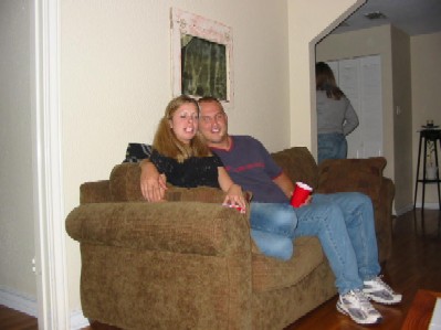 Sam and I chillin on John's couch