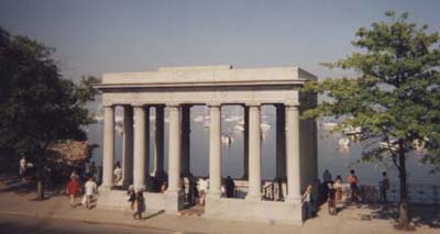 This is the monument where the rock is located at Plymouth Rock, it is really quite disappointing for a GREAT rock