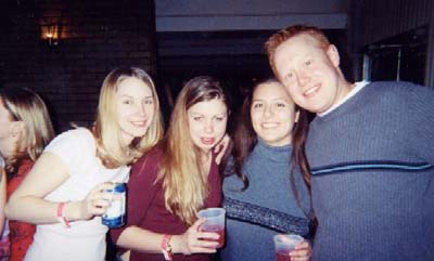 The drinking crew at the private AKL party (Stace, me, Jai, and Kev)