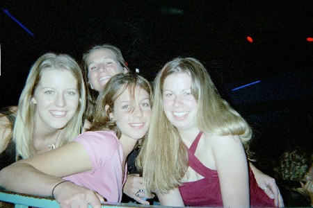 Karyn, Meredith, Beth, and I in the cage at City Streets dancing it up!