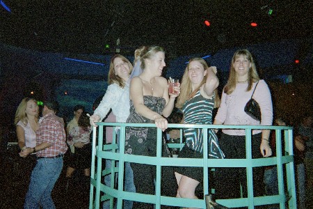 Renee, Karyn, Me, and Jill dancing in a cage...me being retarded as well.