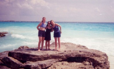 Corinne, Janice, and I in Cancun, isn't the water beautiful!