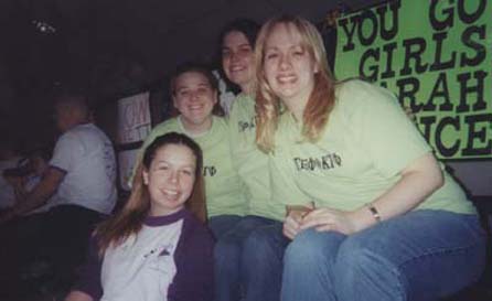 Me, Michelle Lieb, Jess, and Jane supporting the dancers in the stands
