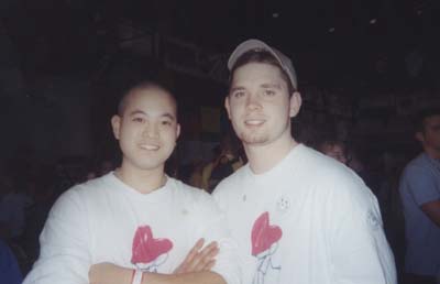 Steve and Josh, the two tep dancers, stop and pose in their dilusional states