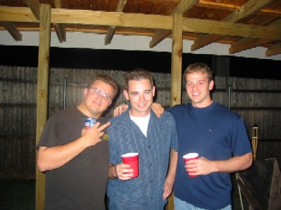 John, Nick, and Andy hanging out on Sam's porch
