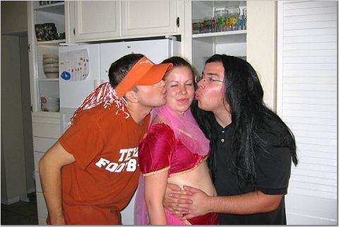 Doug and Bond giving me a sweet kiss