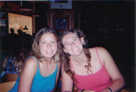 McGlade's sister and I eating lunch at the Hard Rock Cafe L.A.