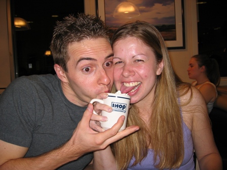 Nick and I at IHOP, don't ask