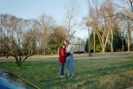 Laura and Don in front of some historical thing