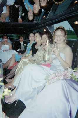 A picture of me drinking a Mimosa on the way to the church.