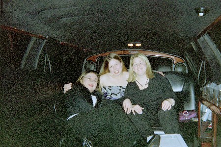 Janice, Me, and Michelle chillin and drinkin in the limo