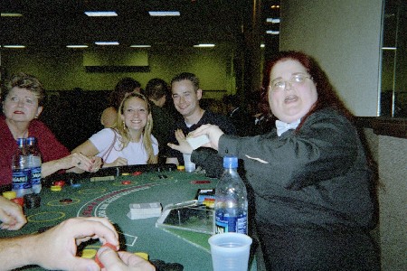 Liz and Nick playing Blackjack at Casino Nite