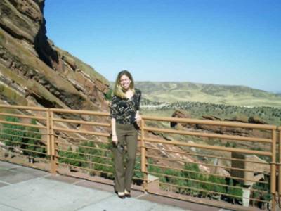 Me at the top of Red Rocks, where the ampitheater is.