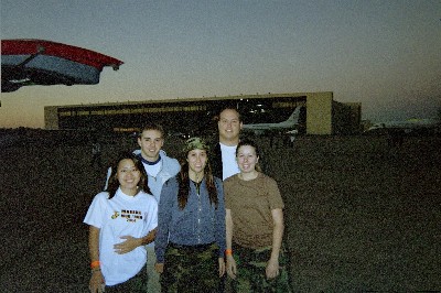 Nick, Sam, Lianne, Michelle, and I getting prepared to go on the Mud Run