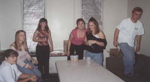 Playing some beer pong (Marilyn, Stacy, Julianne, Liz, Sarah, and Keith aka Jr)