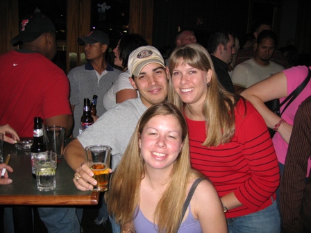 Chris, Jill, and I getting our drink on at the Library.