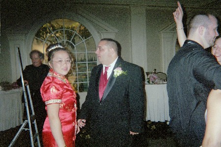 Jai and Bill in her formal chinese wedding dress.