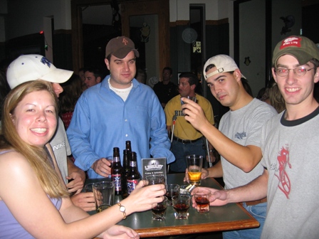 Me, Kyle, Ryan, Chris, and Dean having a shot of Sambuca, why am I always taking shots with this group???