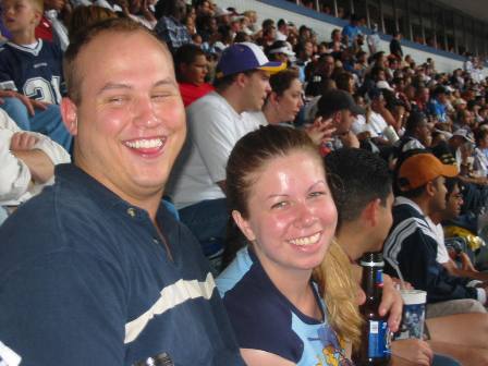 Sam and I at the Dallas Cowboys vs. Detroit Lions game