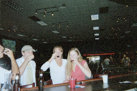 Chris, Nick, Beth, and myself actually taking our shots.